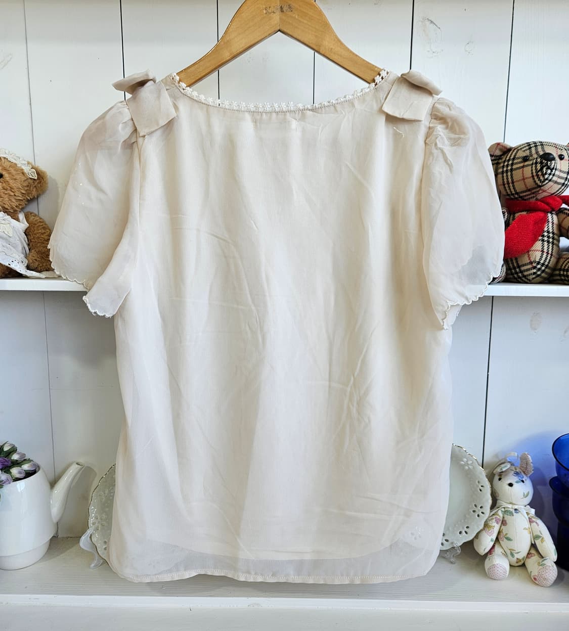 레이스 리본 블라우스 상품이미지4