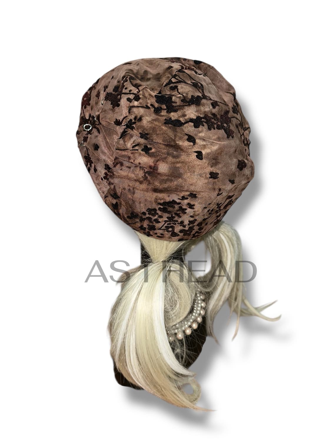 매쉬 플라워 벨벳 셔링 핸드메이드 롱 비니 상품이미지4