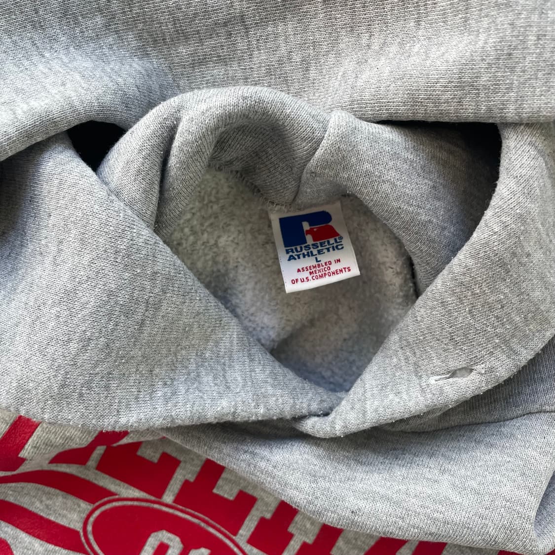 빈티지  러셀애슬레틱 후드 그레이(레드)made in mexico 상품이미지2
