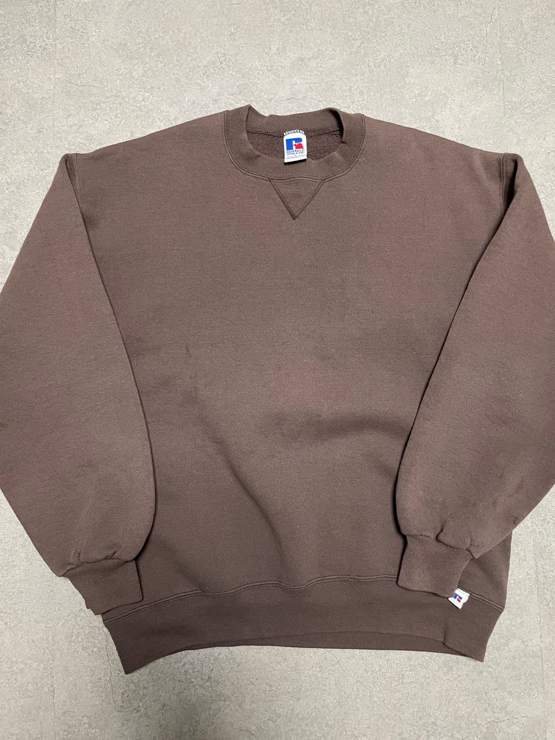90s USA 러셀 RUSSELL 브라운 스웻 셔츠 맨투맨 상품이미지1