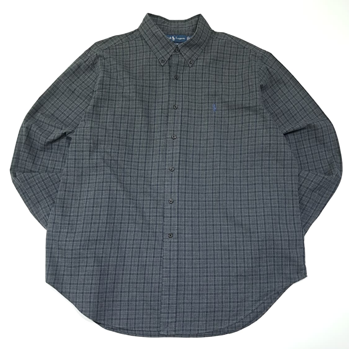 CL875 2XL 폴로 90s 스모크그레이 클래식 체크 셔츠 남방 상품이미지1