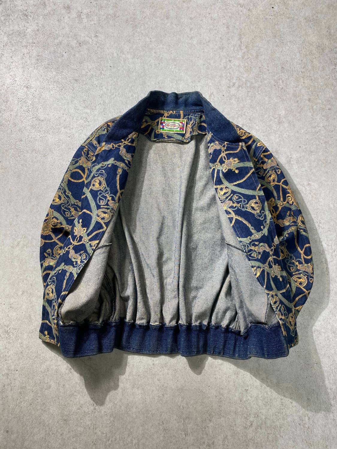 [M] 8-90s Vintage 빈티지 페이즐리 데님 블루종 자켓 상품이미지6