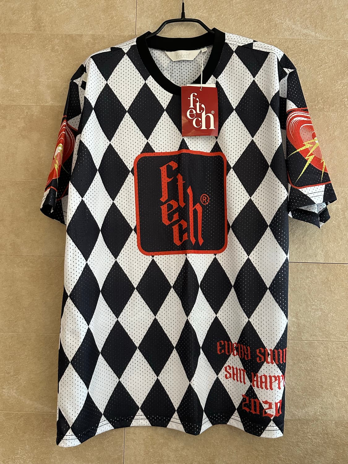 새상품) Fetch 다이아몬드 패턴 티셔츠 M 상품이미지1