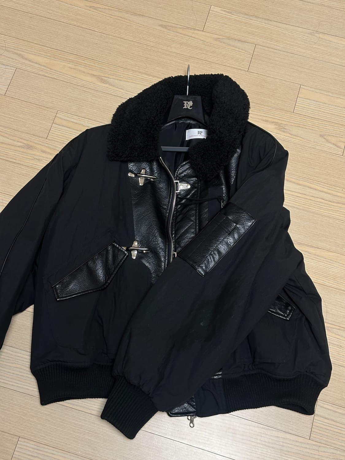 RSSC x 포그서비스 파이어맨 레더 믹스 코튼 봄버 자켓 [1사이즈] 상품이미지3