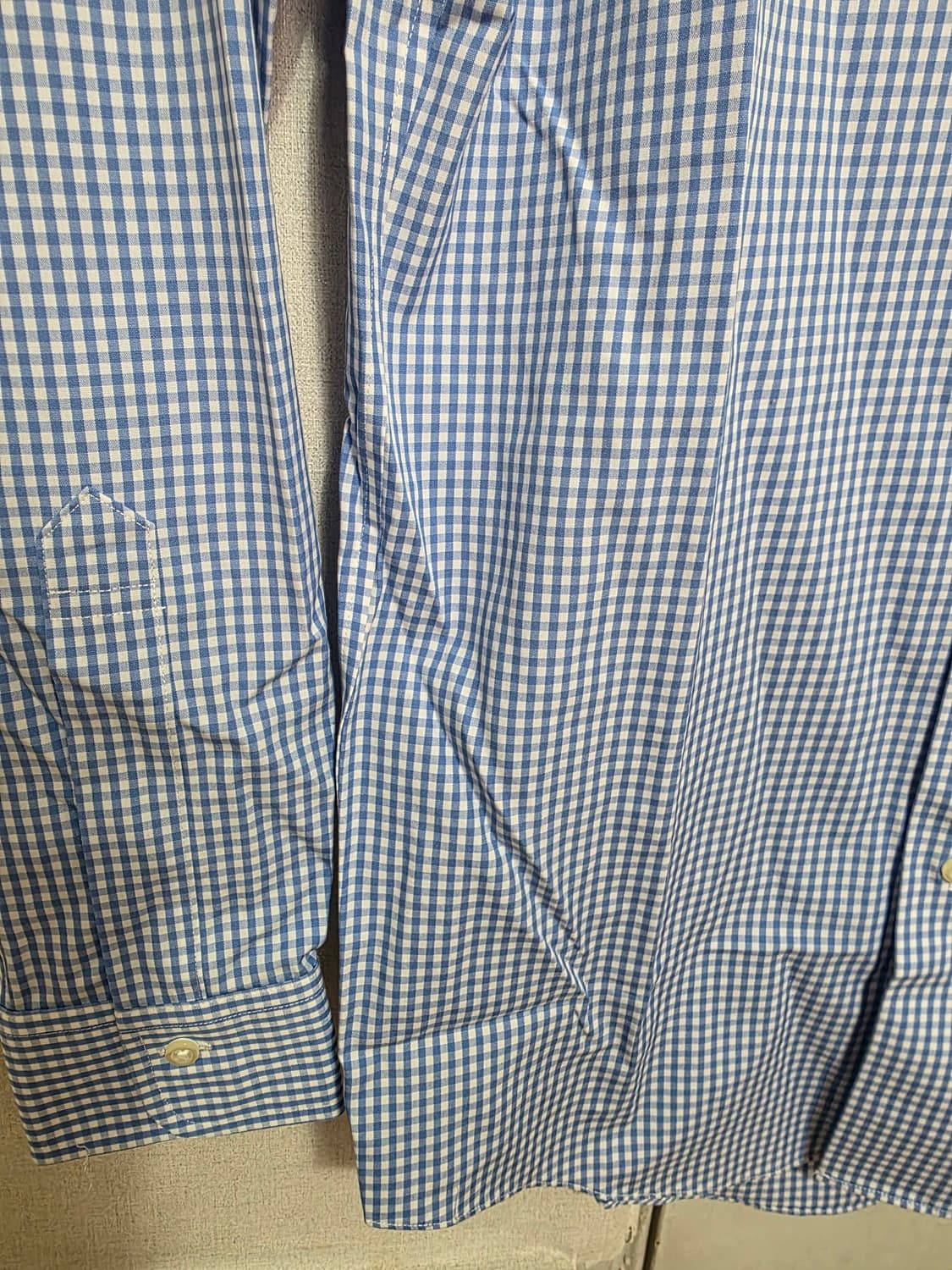 [새제품] 브룩스브라더스 스트레치 블루 깅엄 체크 셔츠 상품이미지4