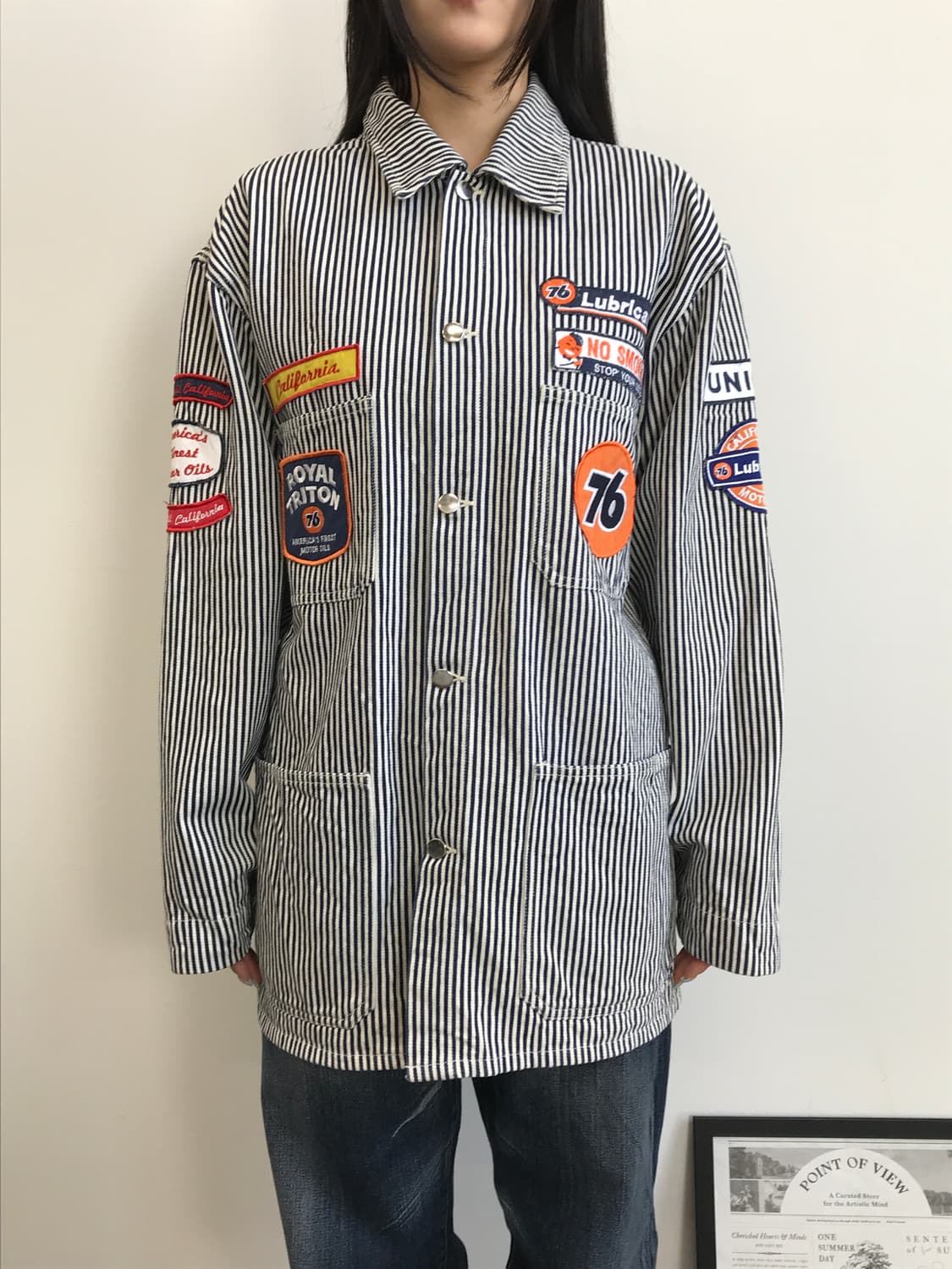 Hickory Stripe Work Jacket Patch Coveral 상품이미지2