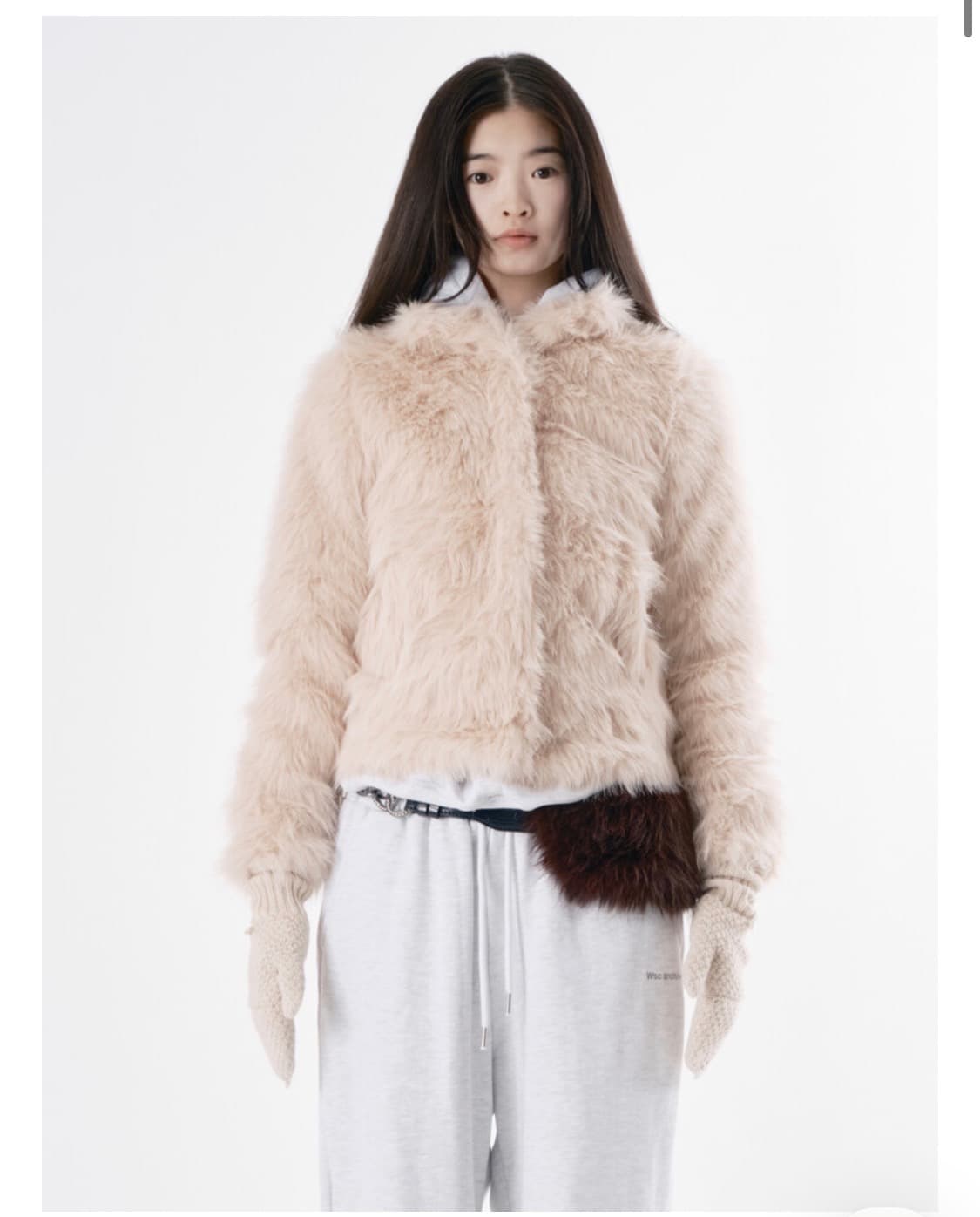 wsc 헤어리 체인 퍼자켓 베이지 상품이미지1