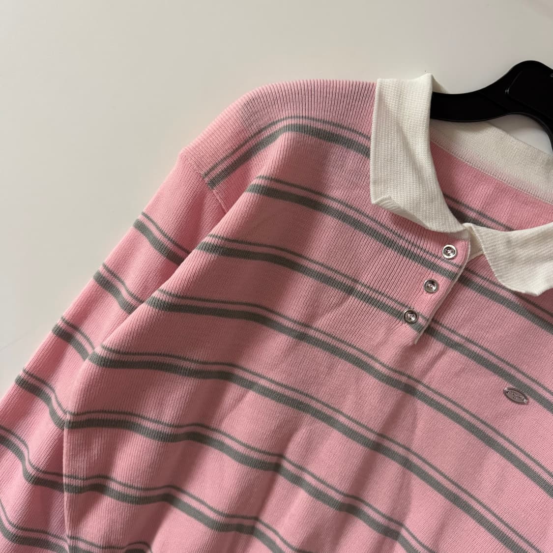 새상품 여자 스트라이프 카라넥 니트 상품이미지2