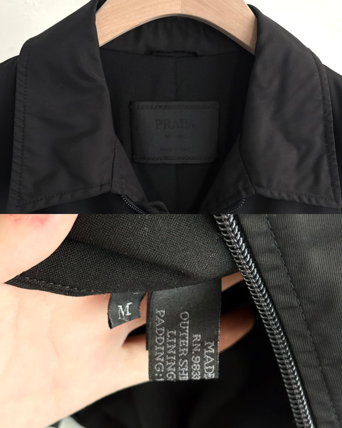 Prada 프라다 블랙 나일론 블루종 자켓 상품이미지9