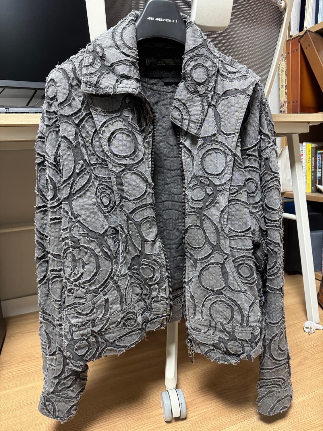 앤더슨벨 번아웃 다이드 집업 자켓 차콜 상품이미지2