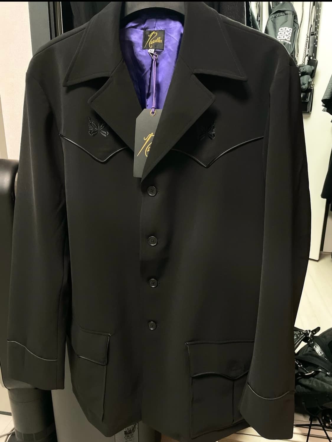 니들스(needles) 웨스턴 레더 자켓 (OT135) BK / XL 상품이미지1