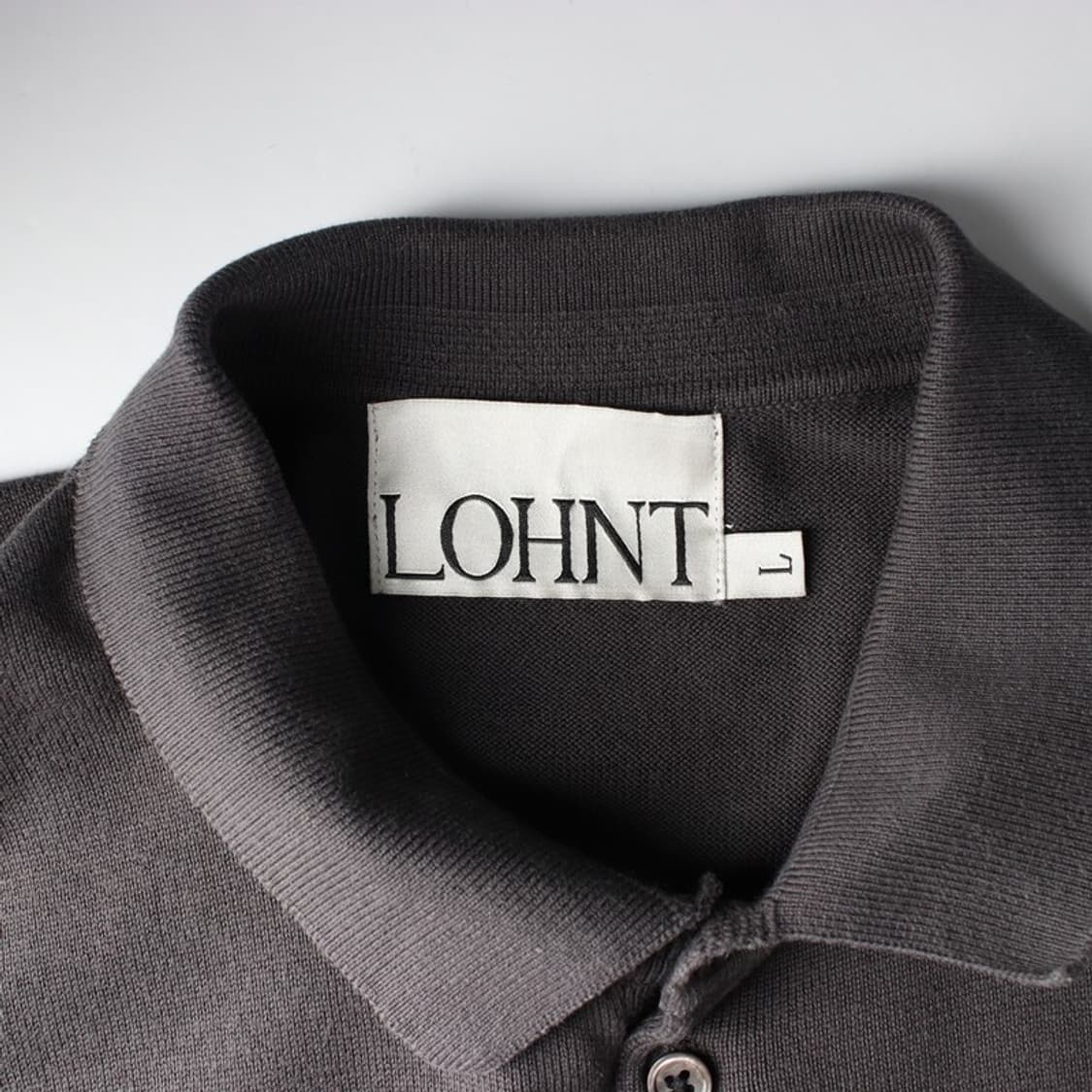 론트 코튼 니트 카라 반팔 티셔츠 L 상품이미지5