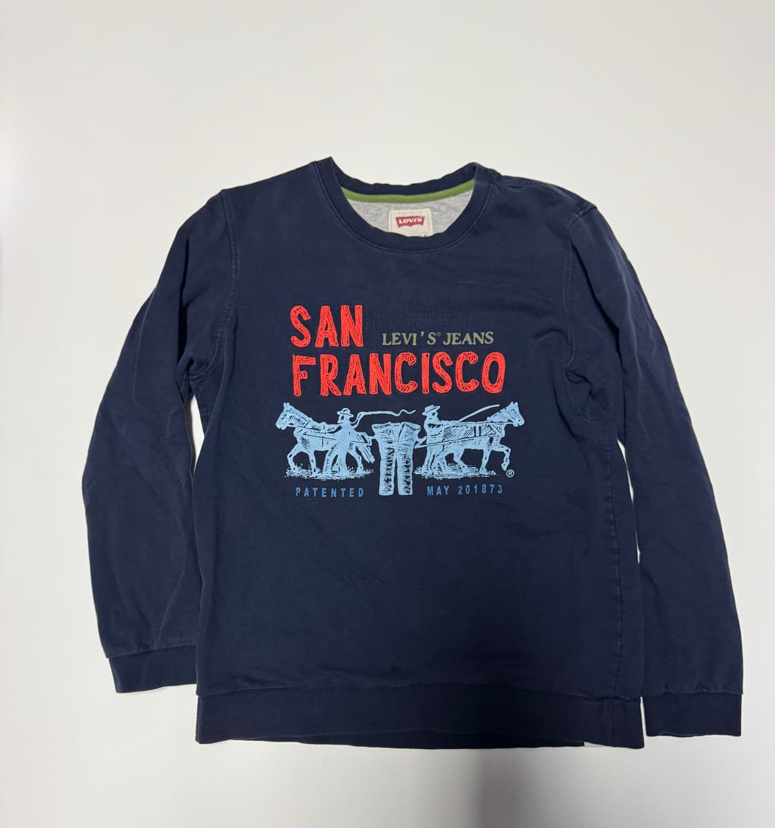 여성 리바이스 스펠로고 빈티지 긴팔 티셔츠 S 네이비 키즈 상품이미지1