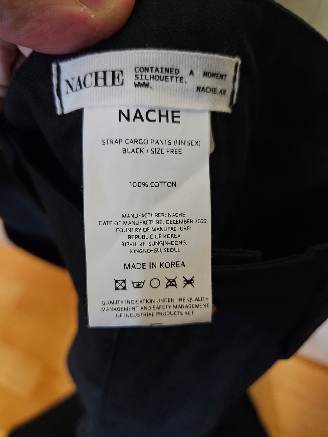 나체 NACHE 스트랩 카고 팬츠 블랙 상품이미지4