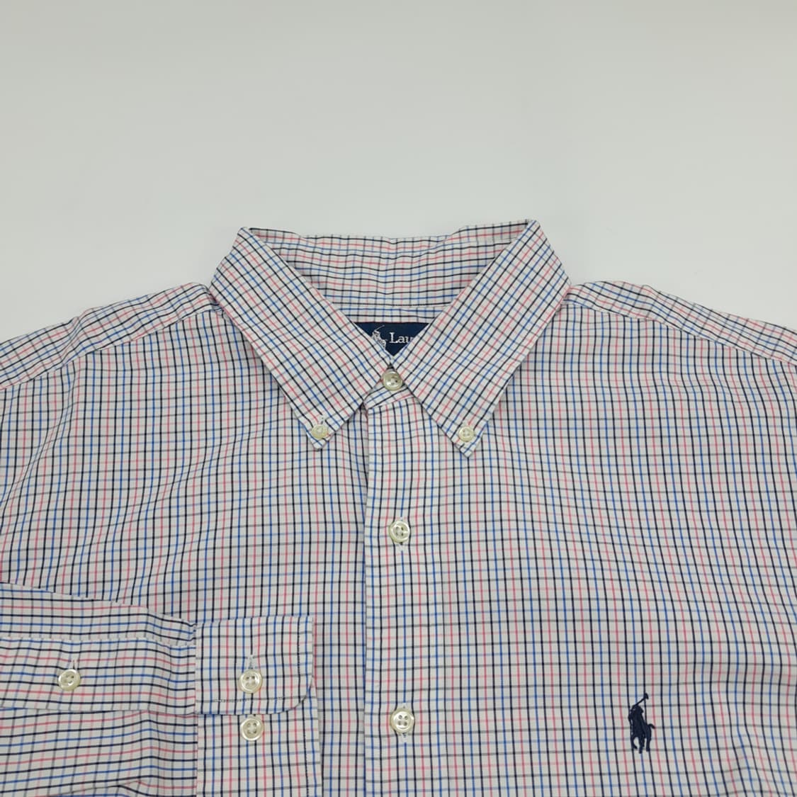 Co993 XL 폴로 랄프로렌 멀티컬러 마이크로체크 긴팔 셔츠 남방 상품이미지3