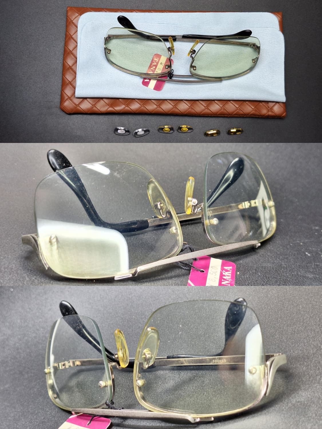 80s 일본제 빈티지 데드스톡 미사용/반무테 선글라스 겸 안경테 고프코어 상품이미지4