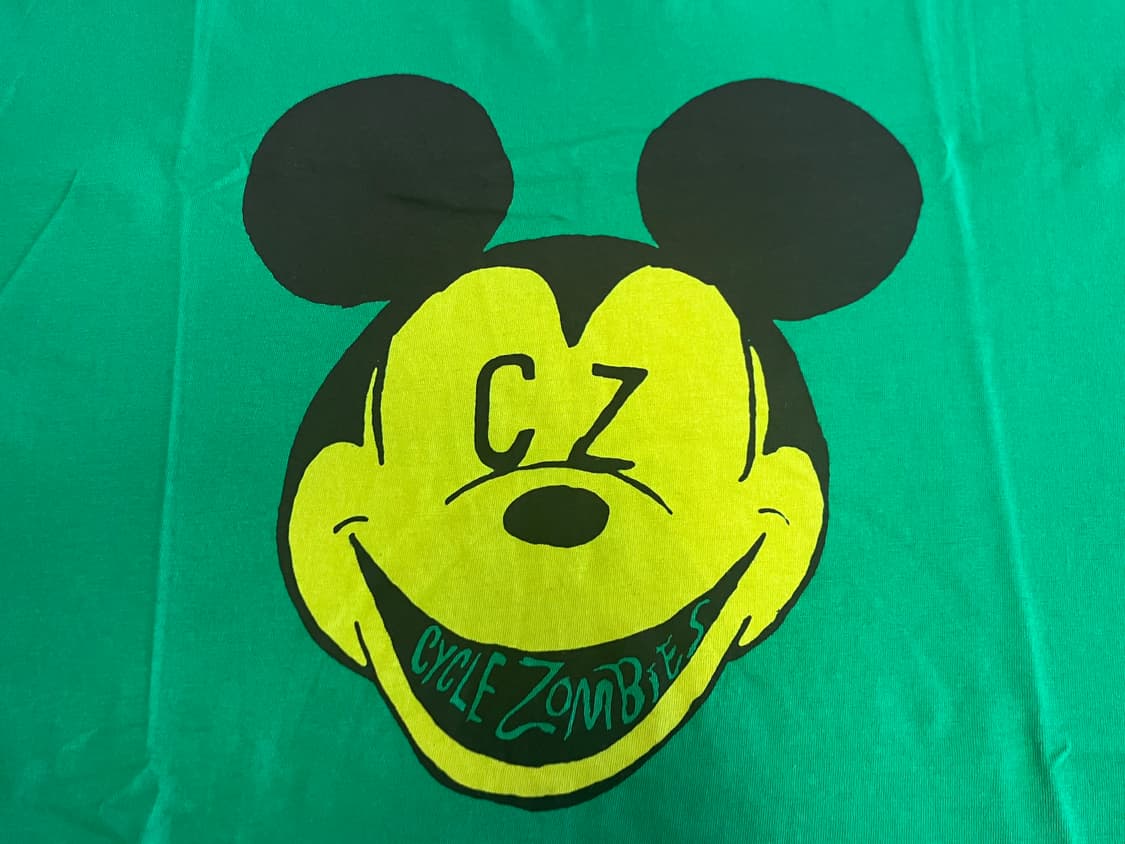 사이클좀비 미키마우스 그린 티셔츠 XL 모터사이클 서핑 스케이트 상품이미지3
