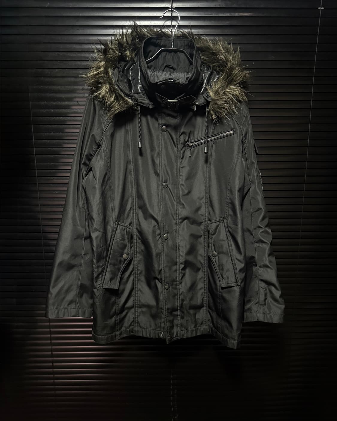 루이스 샤블론 일본 라쿤 퍼 야상 개파카 고스 펑크 락시크 하이넥 지퍼 상품이미지2