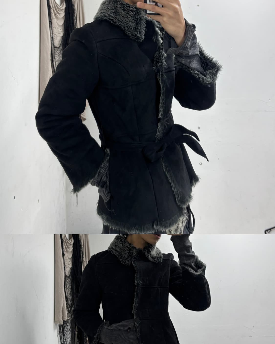 [DEUX]VKEI mood Grey Fur Trimming Jacket 상품이미지1