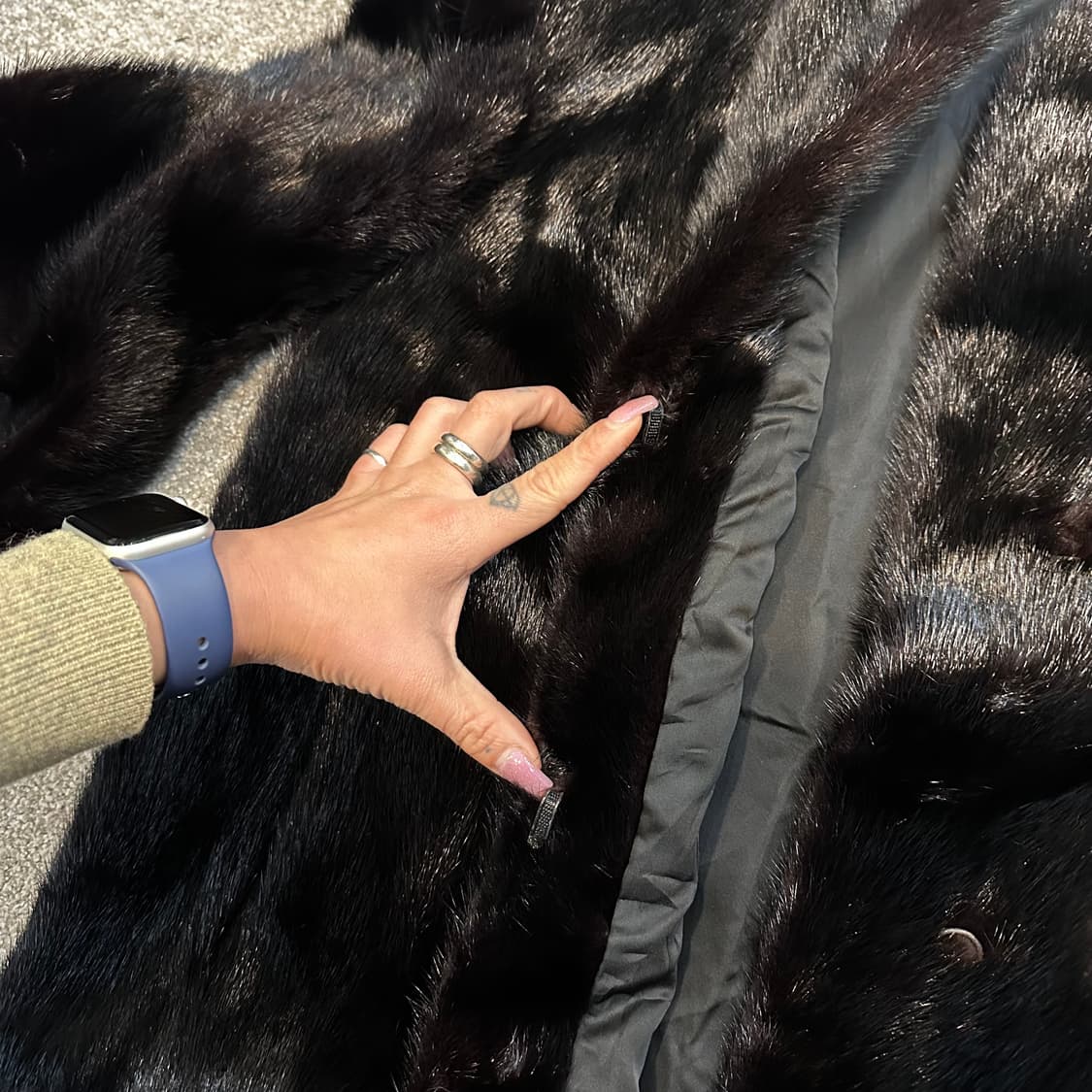 빈티지 블랙 사가밍크 코트 퍼자켓L 상품이미지4