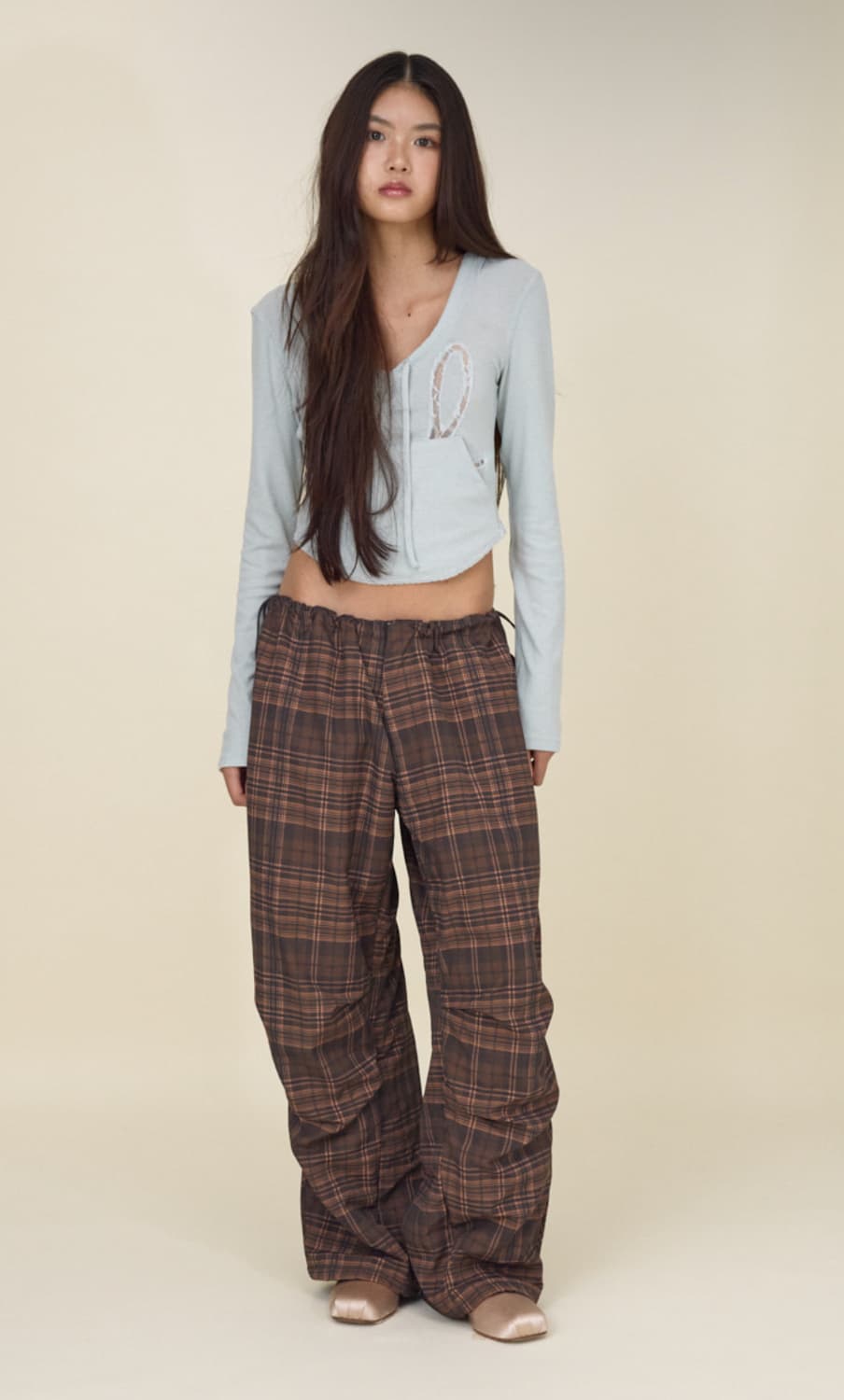 글로니 체크 트랙팬츠 상품이미지1