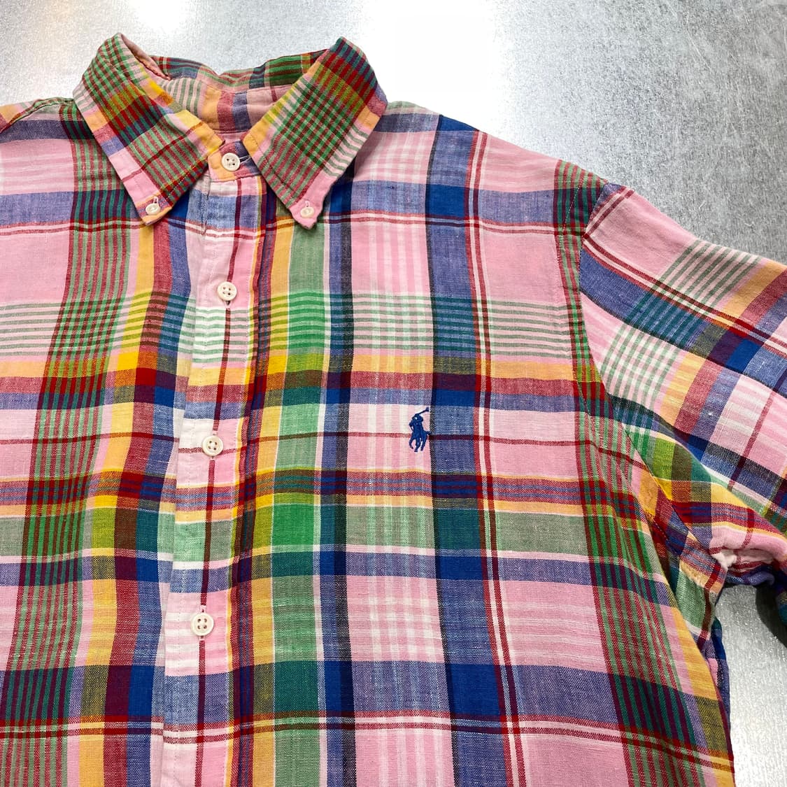 (M) POLO 폴로 랄프로렌 린넨 체크 반팔 셔츠 상품이미지7