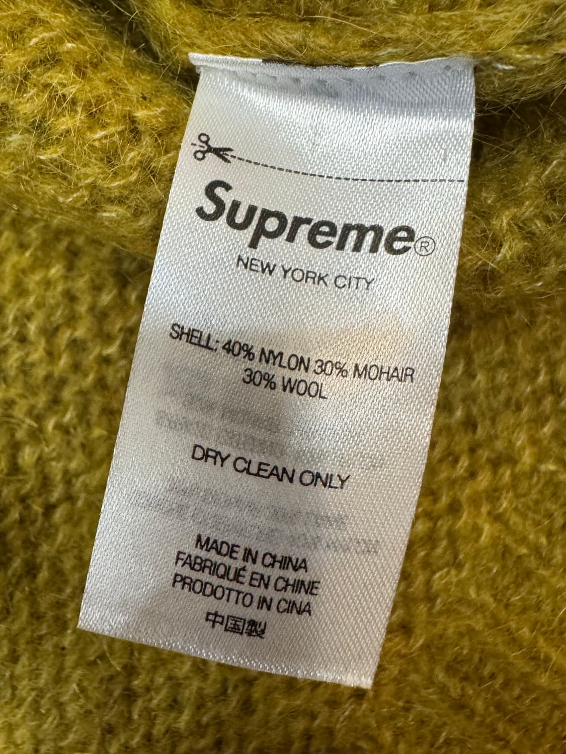 [L] 슈프림 모헤어 스웨터 에시드 그린 - 22FW 상품이미지8