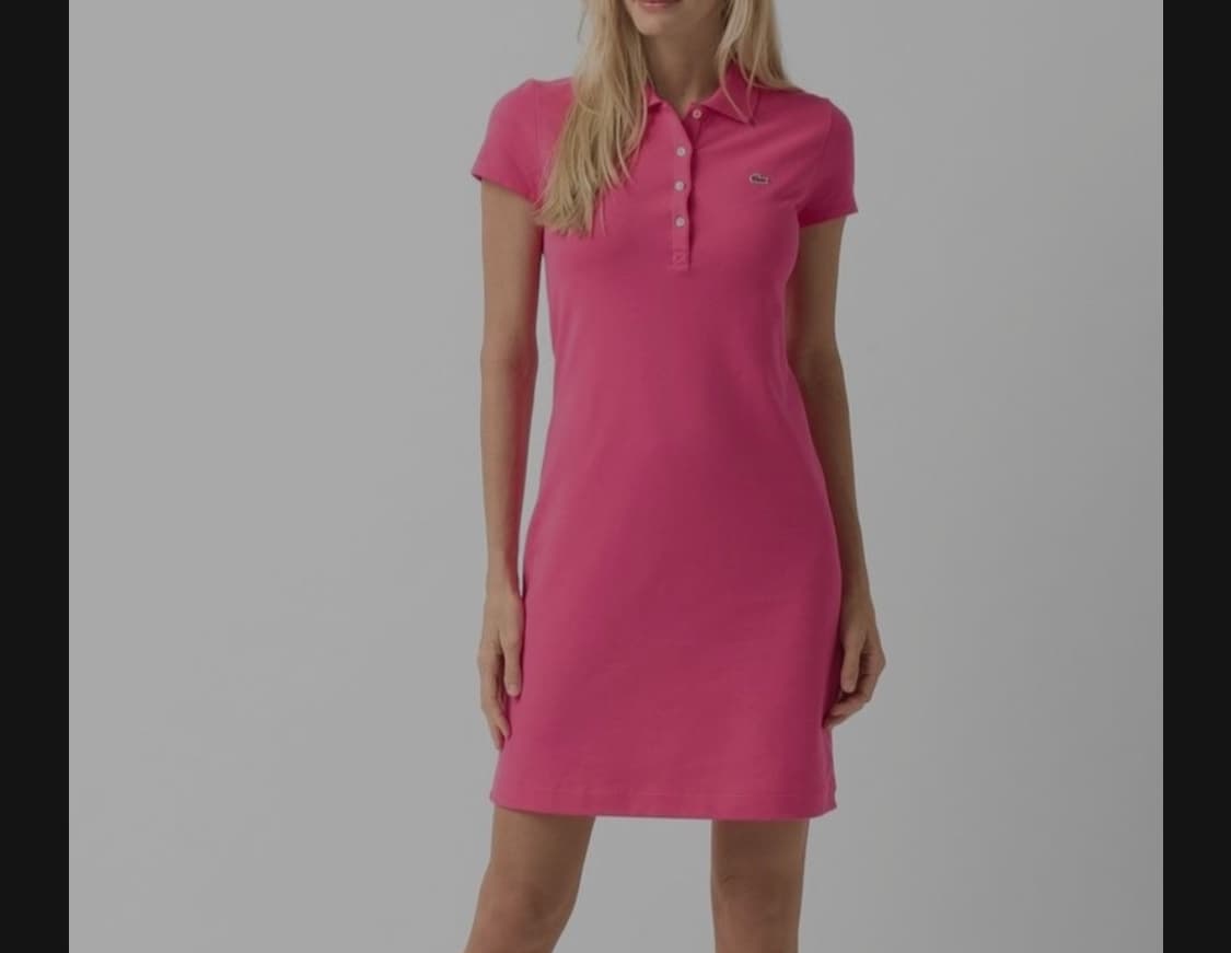 [라코스테] 여성 슬림핏 반팔 피케 원피스 (레드) 상품이미지2