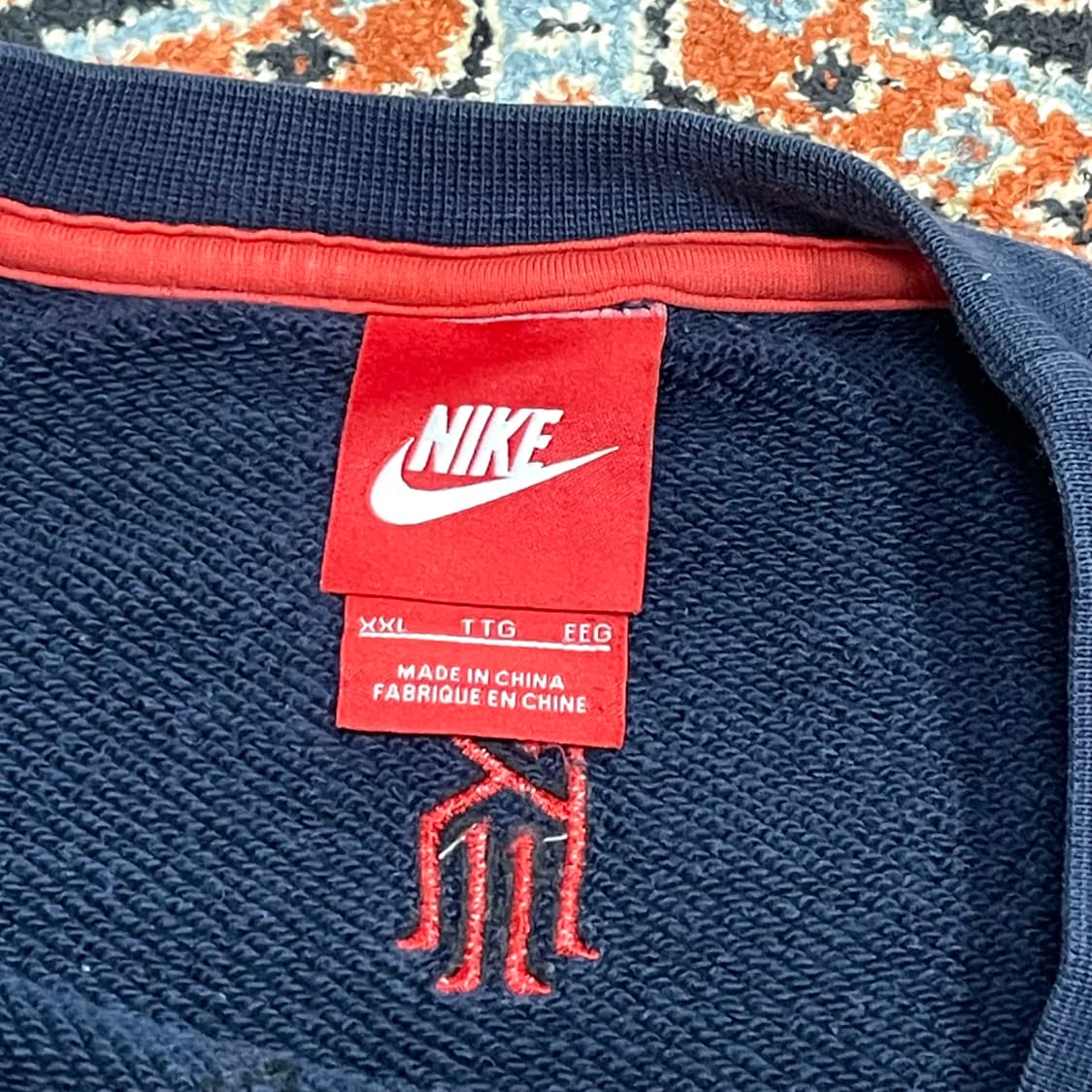 나이키 눈꽃 프린팅 네이비 맨투맨 남성XXL 상품이미지5