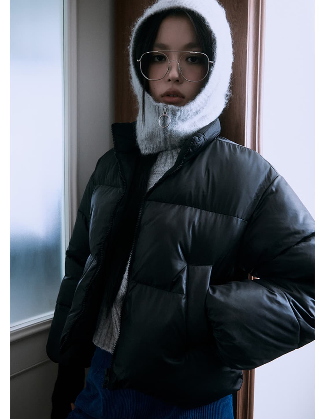 미쏘 하이넥 크롭 패딩 상품이미지2