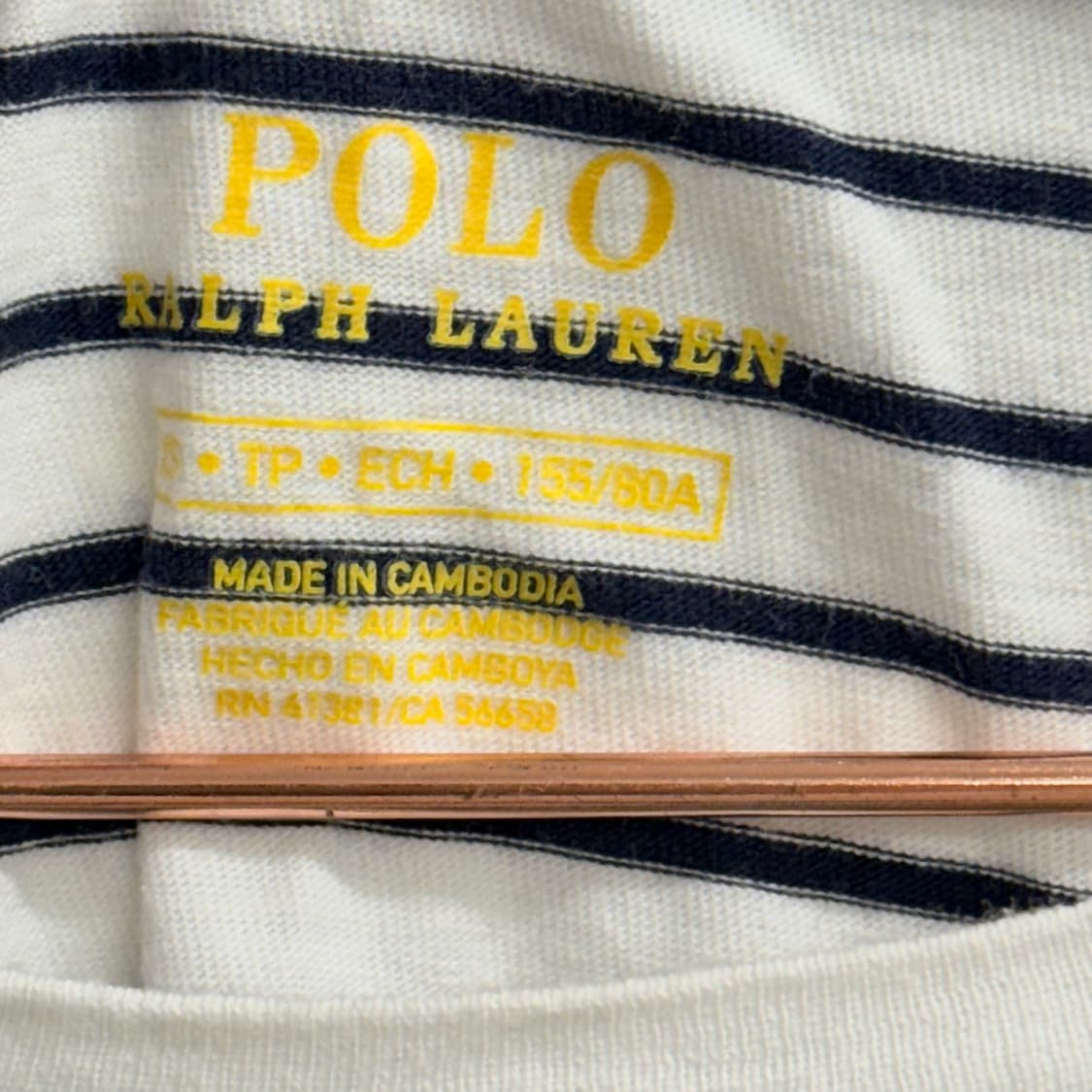 폴로 랄프로렌 포니 스트라이프 반팔 티셔츠 (XS) 상품이미지2