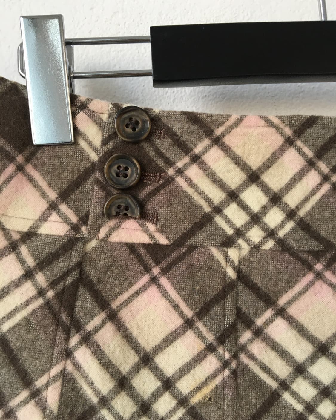 Button point check pattern pleats skirt 상품이미지4