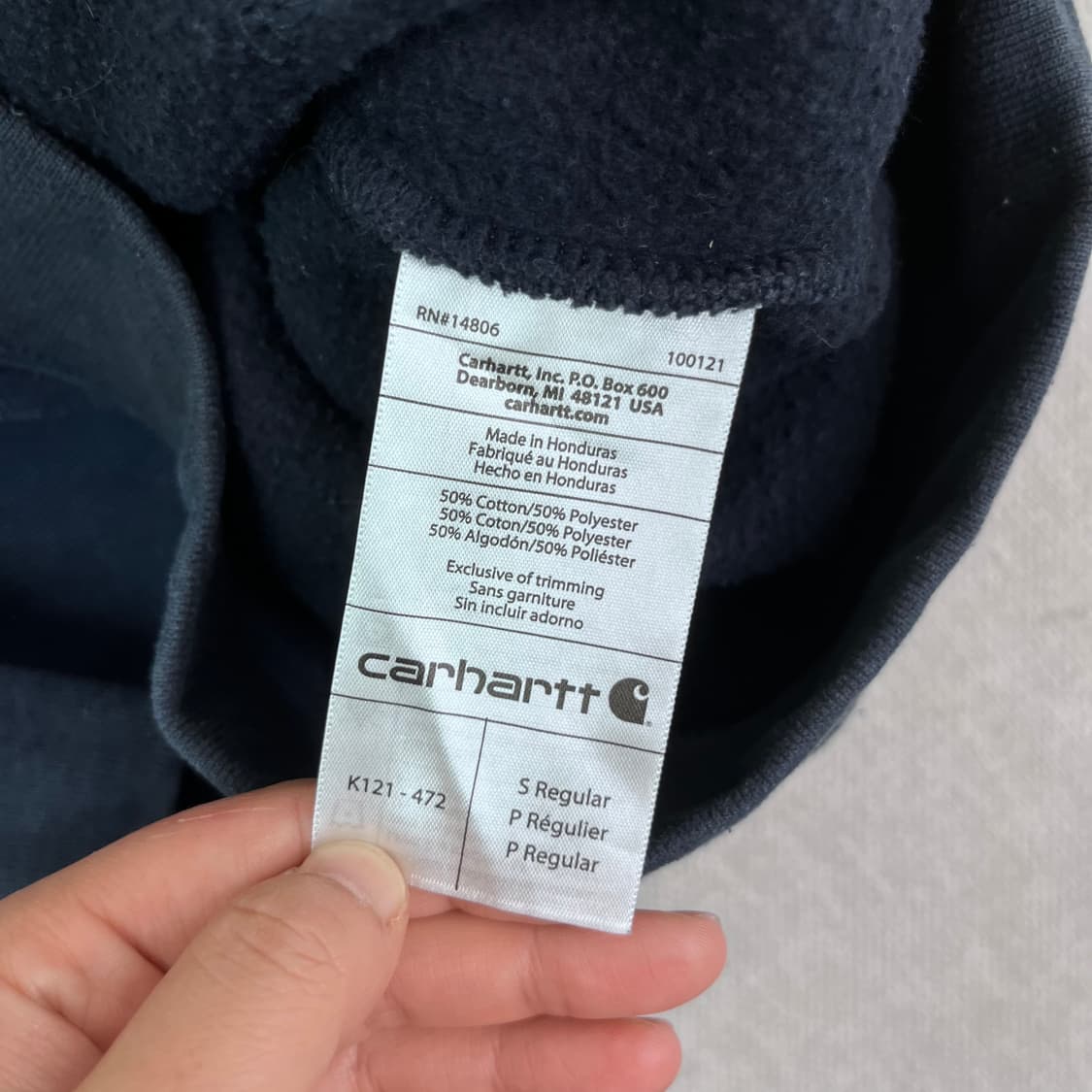 100 칼하트 wip 네이비 후드티 상품이미지4