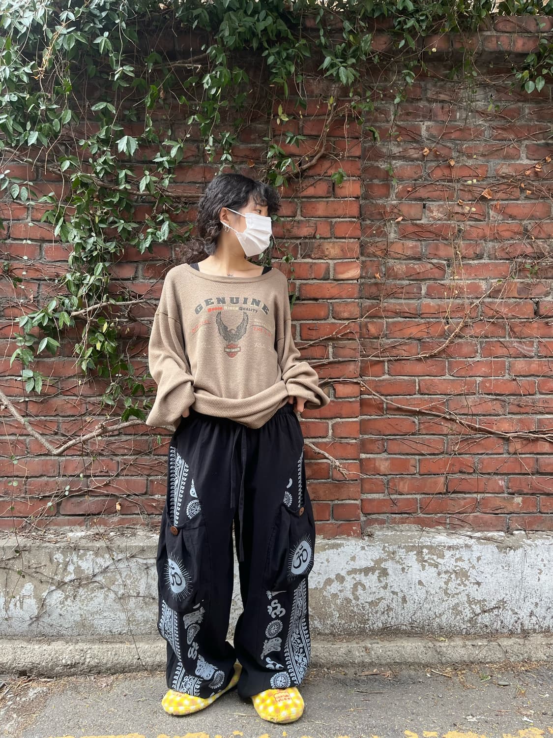 히피 에스닉 문양 와이드 팬츠 상품이미지1