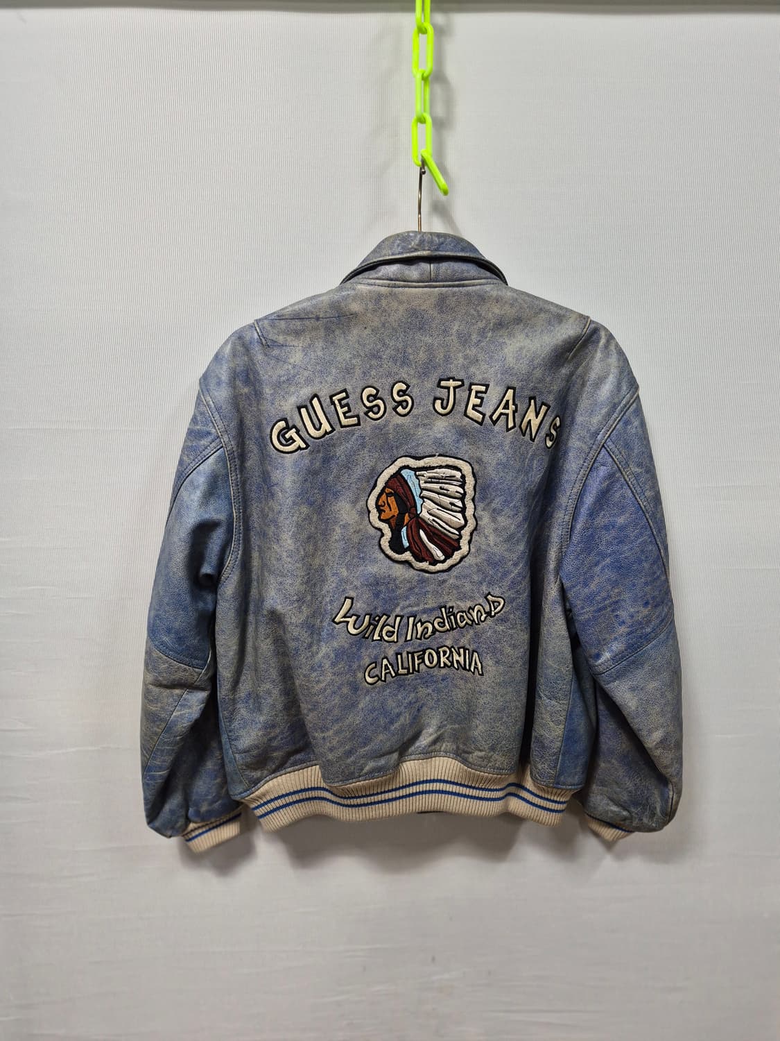 게스 90s 빈티지 인디언  바시티 가죽 자켓 남성L 상품이미지1