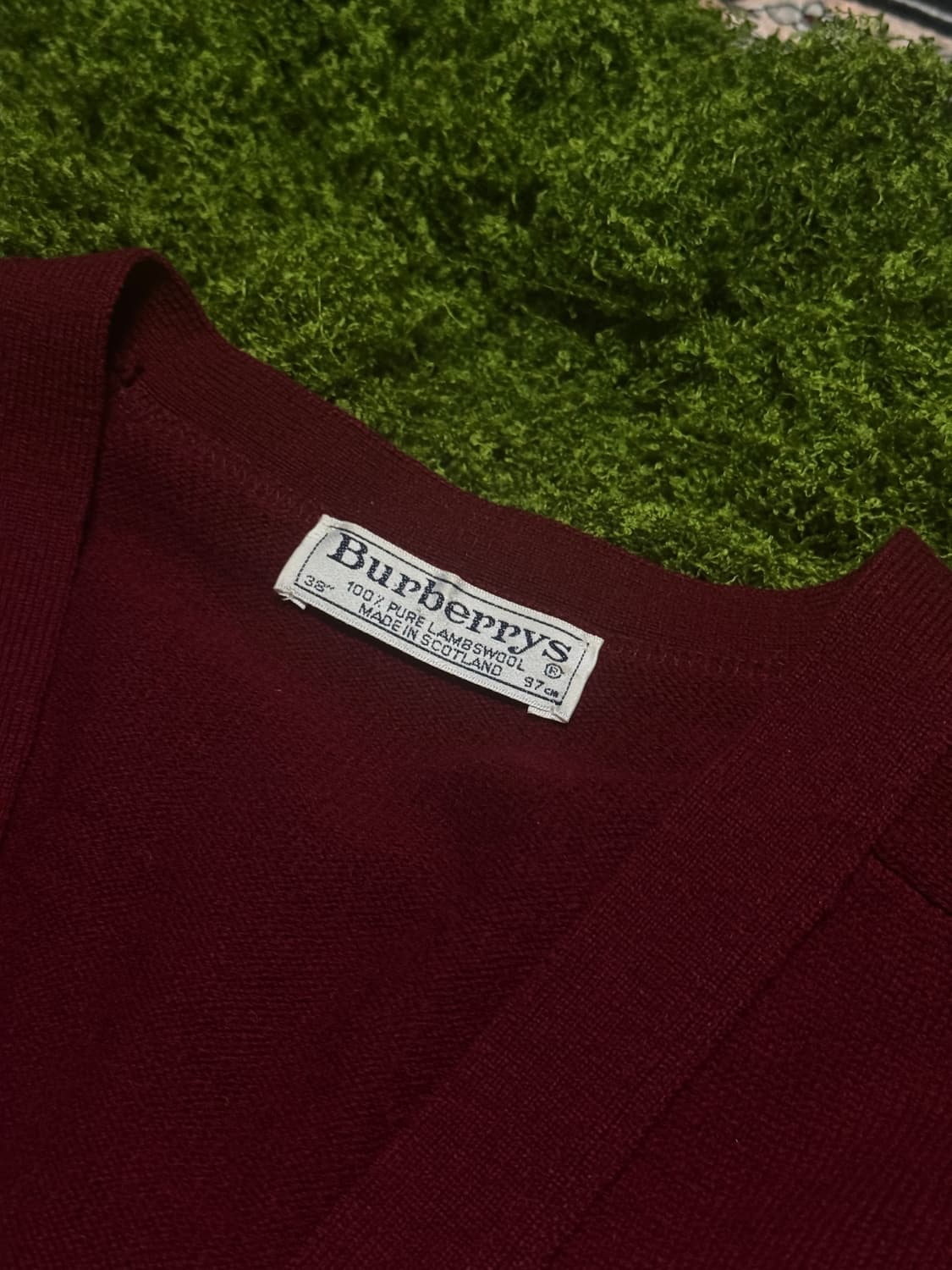 버버리 퓨어 램스울 가디건 버건디 38 상품이미지2