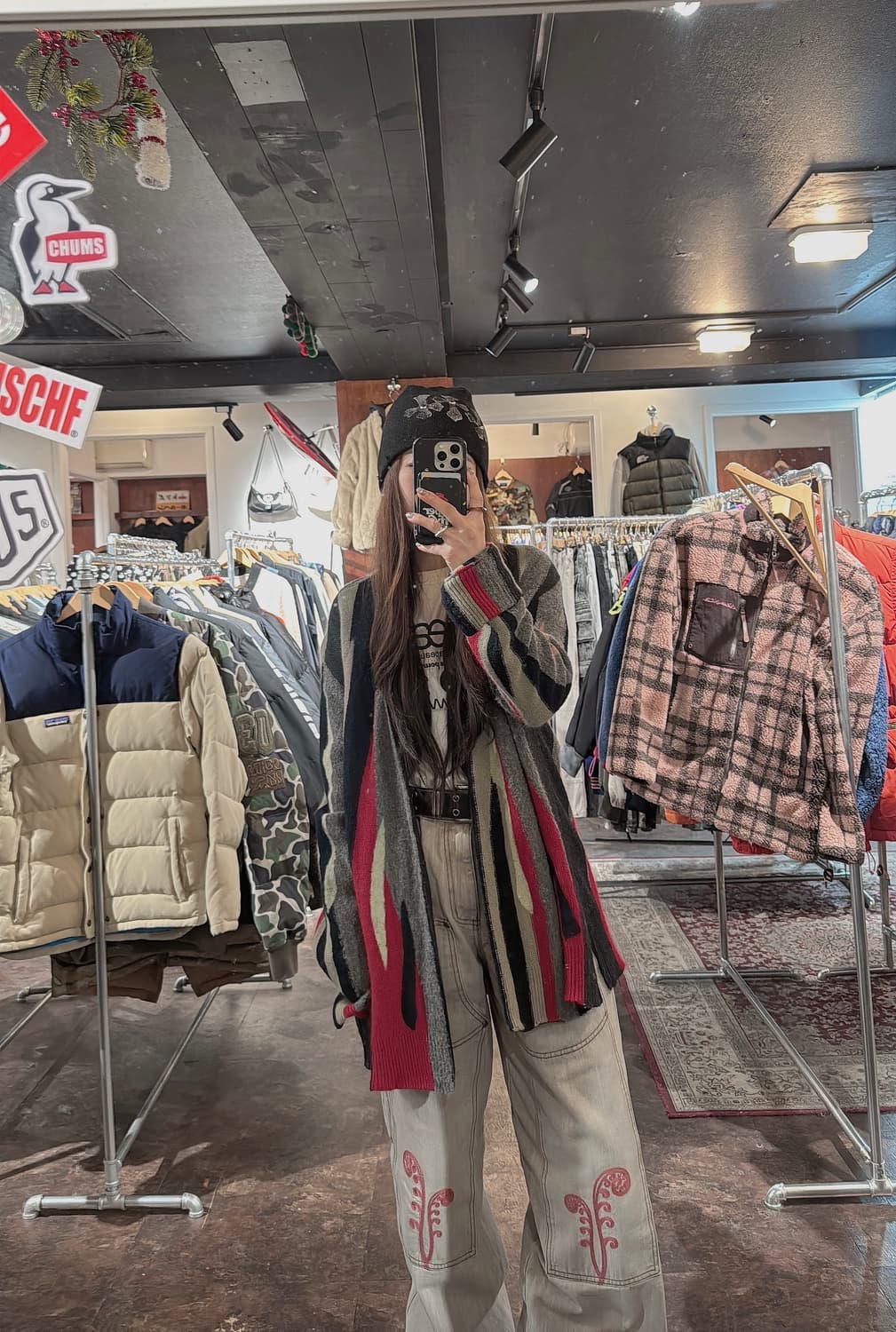 한섬 시스템 SYSTEM 알파카 앙고라 웨스턴 패턴 니트 가디건 F 상품이미지7