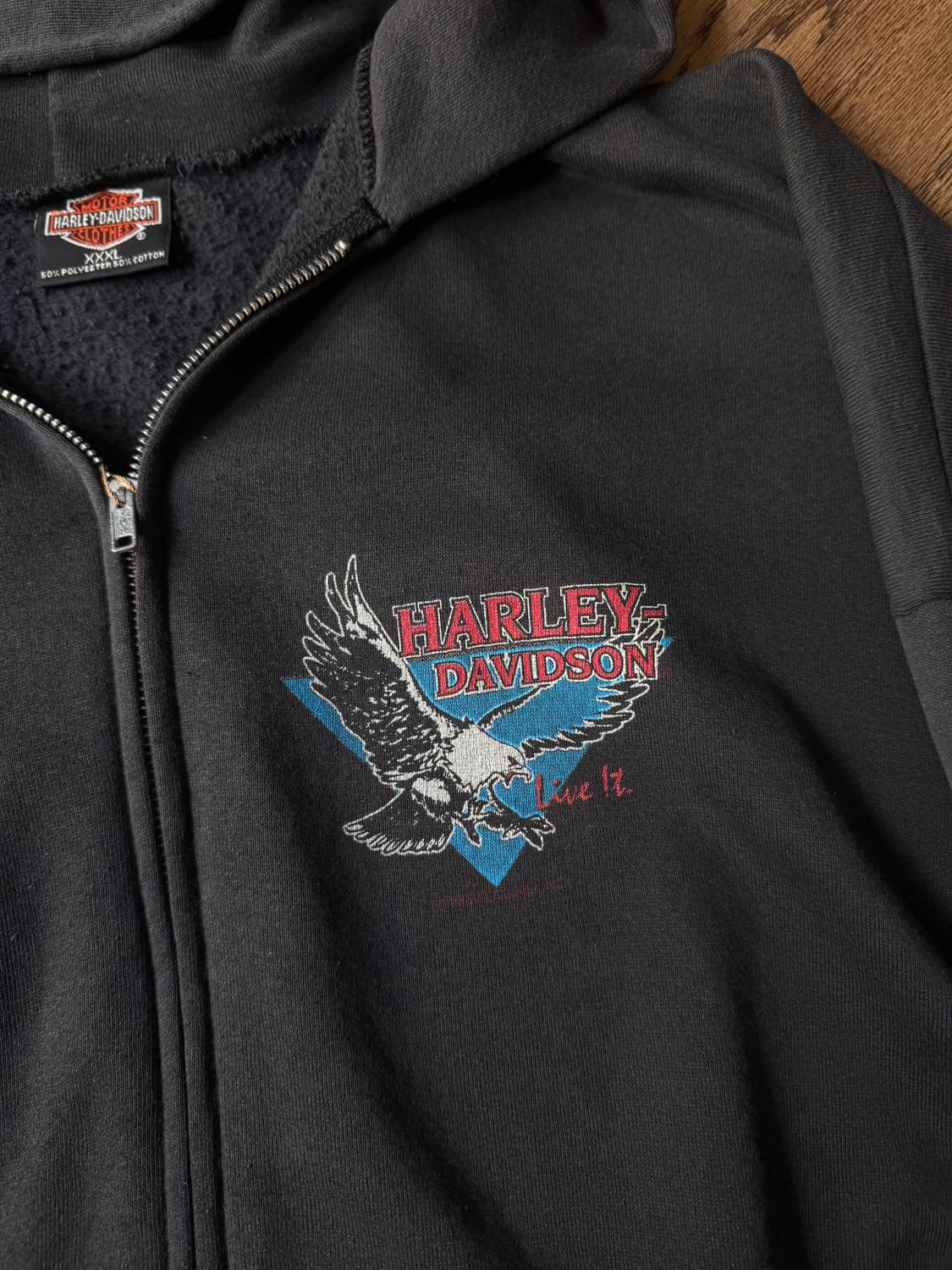 [3XL]90's 할리 데이비슨 USA Lancaster 후드집업 상품이미지3