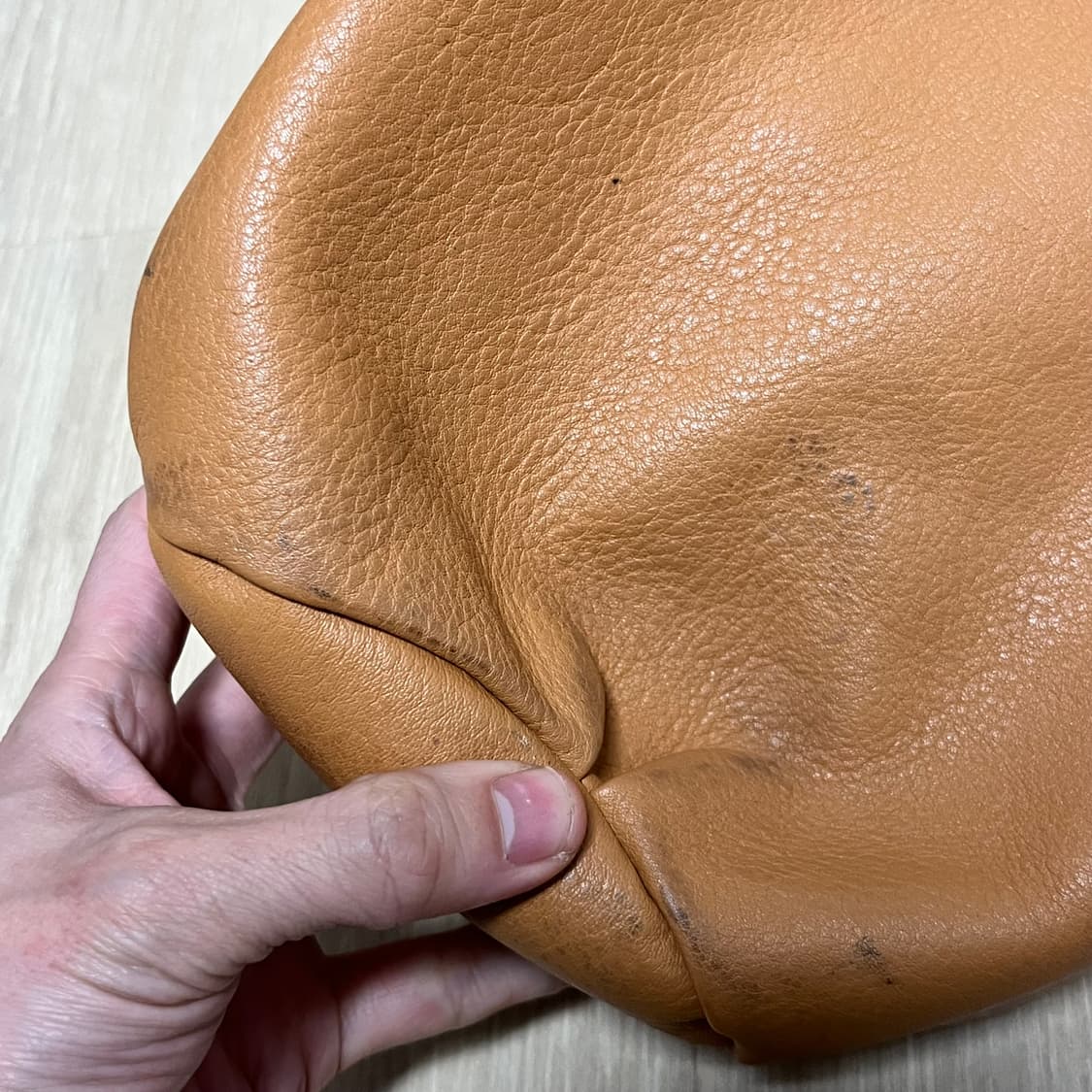 (OS) 천연가죽 100% 소가죽 공방 핸드메이드 카멜 클러치 토드백 상품이미지10