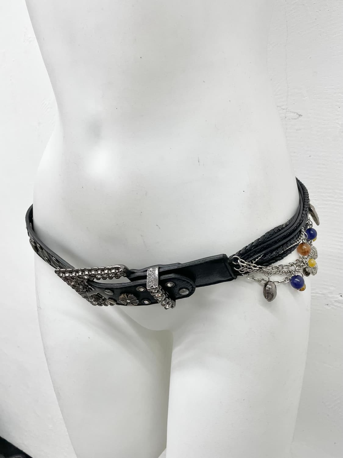 블랙페어리 레이어드 큐빅 스터드 버클 벨트 상품이미지4