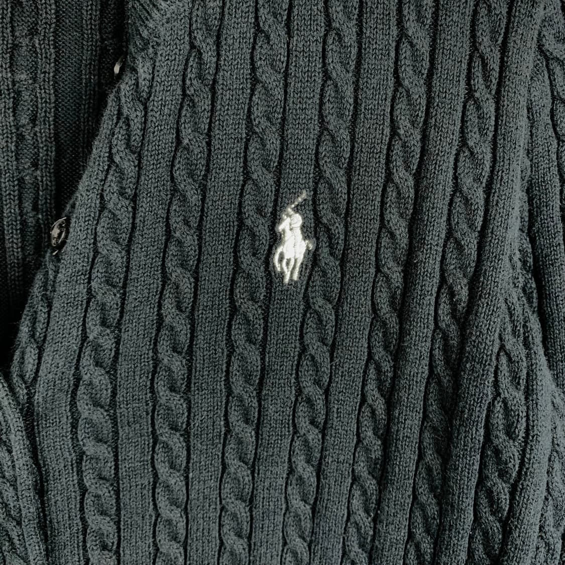 폴로 랄프로렌 신형 블랙 꽈배기 니트 가디건  상품이미지3