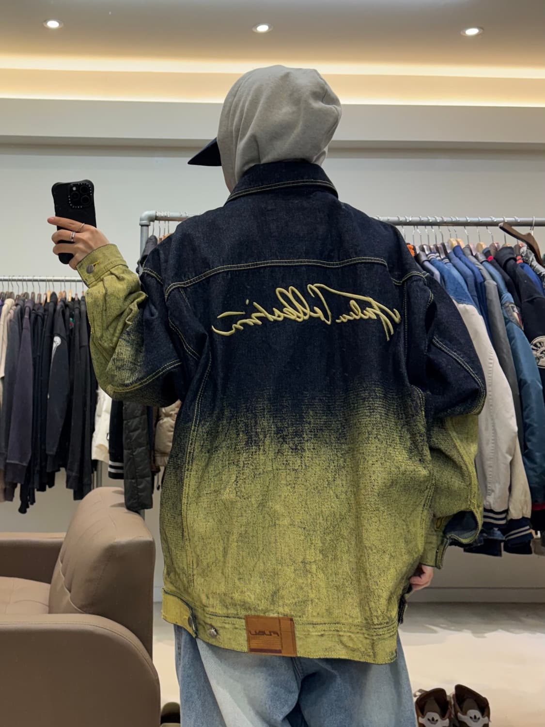 후부 프린팅 코팅 데님자켓 상품이미지7