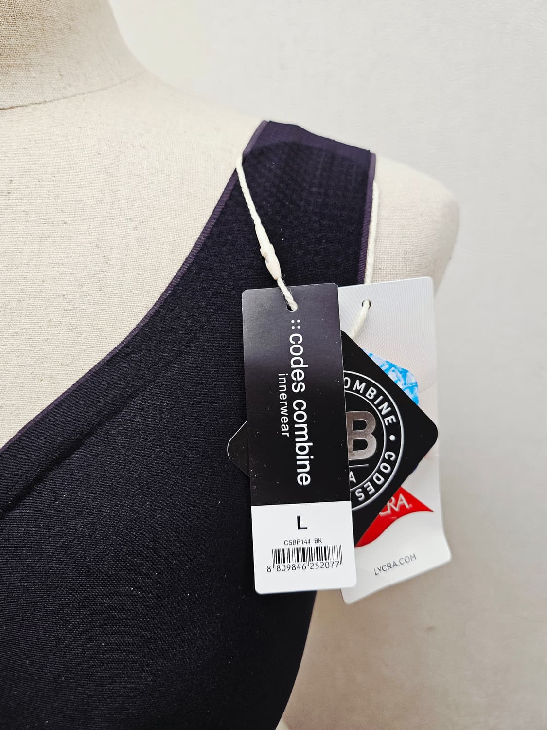 (택달린새상품)코데즈컴바인 BB브라 심리스 브라탑 L 블랙 볼륨패드 상품이미지5