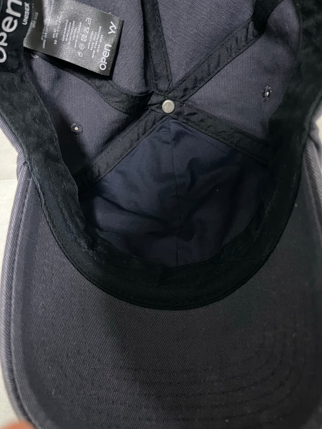 오픈와이와이 하트 본 볼캡 모자 - 네이비 상품이미지2