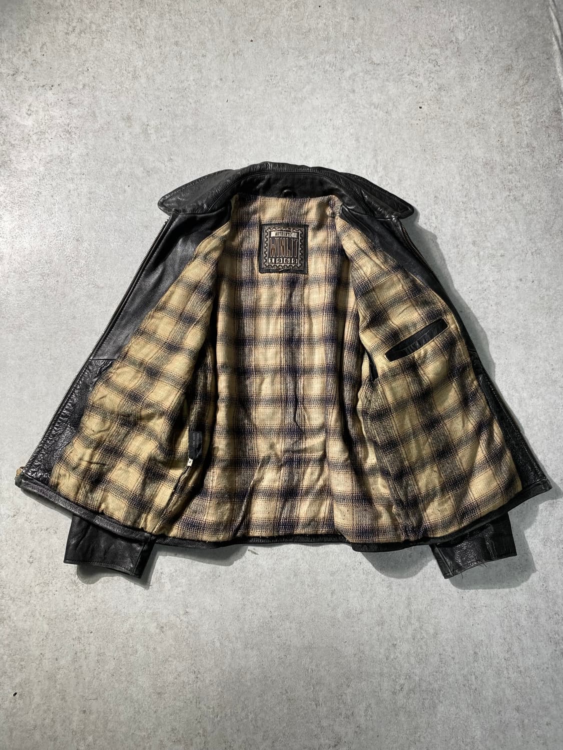 [M] 90s WINLIT 리얼레더 스포츠 자켓 상품이미지3