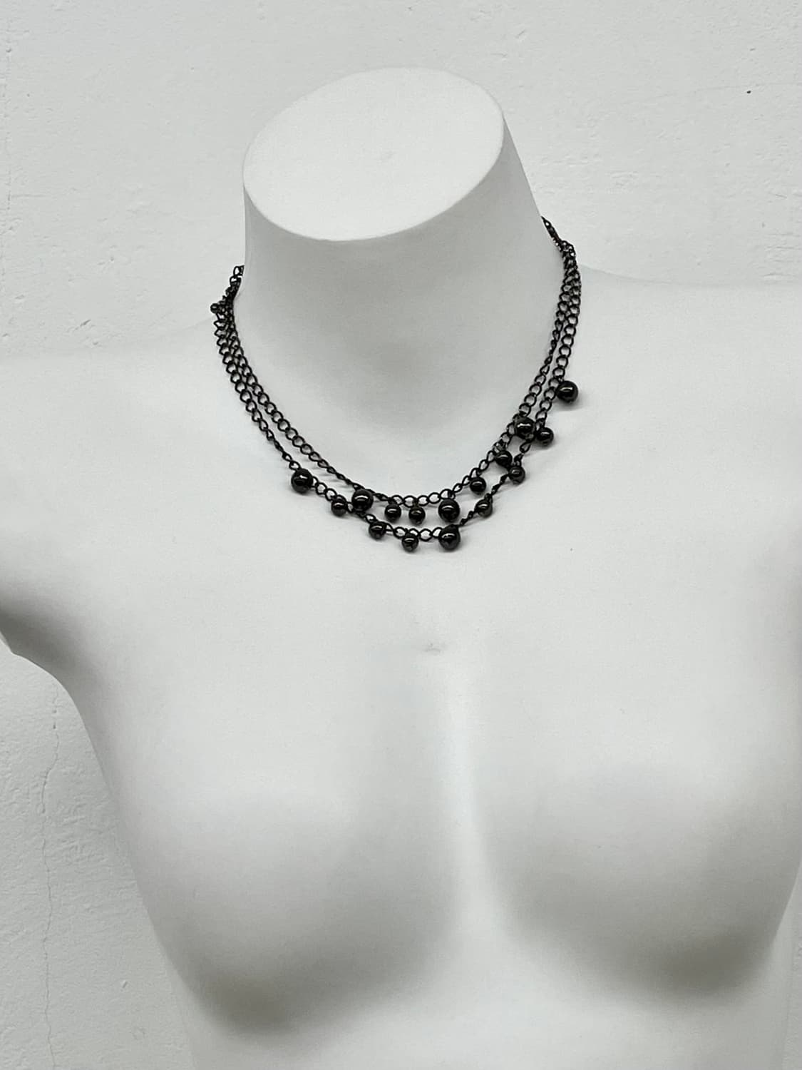 블랙 드롭 레이어드 네크리스 상품이미지3