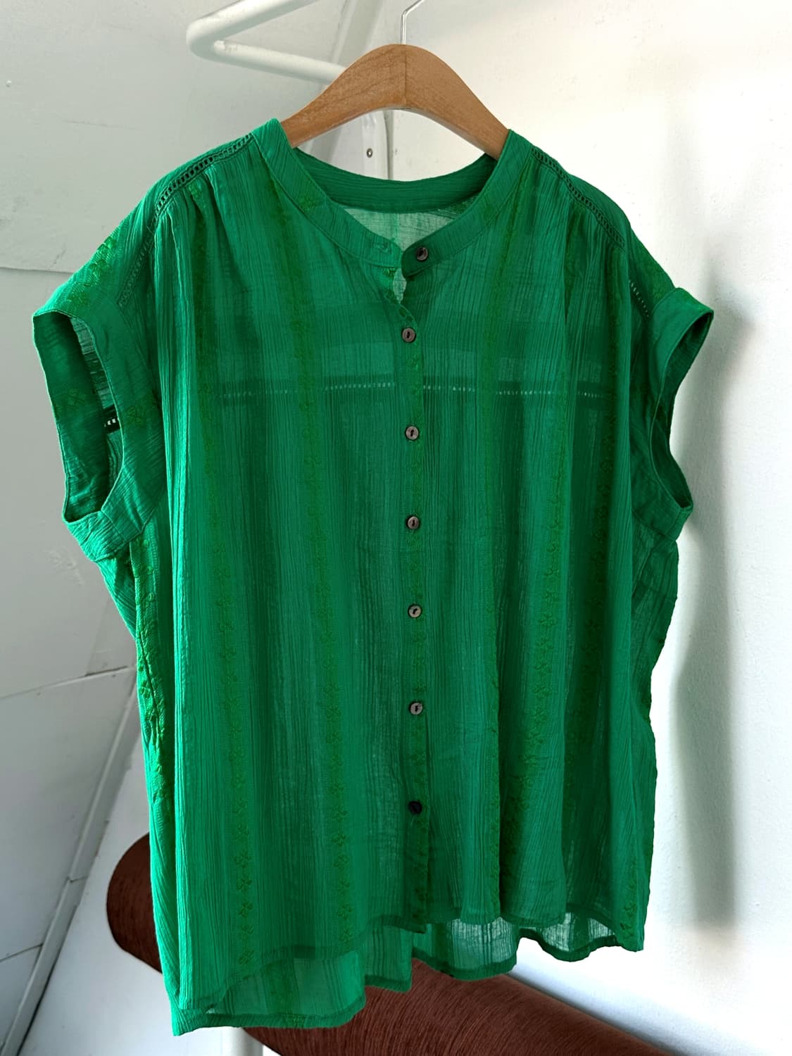 Natural volume fabric design wide top 상품이미지2