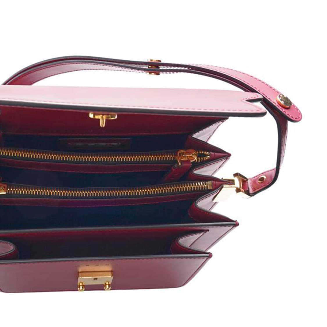 (중고) 마르니 버건디 카프스킨 트렁크 미듐 숄더백 상품이미지5