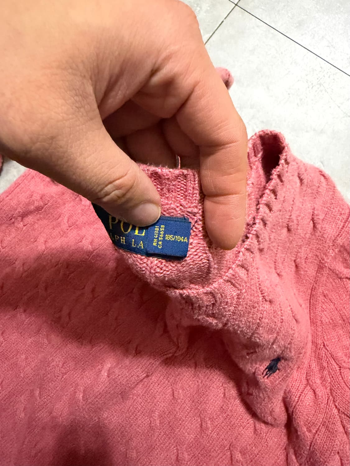  랄프로렌 폴로 파스텔  핑크  빈티지 케이블 니트  100size  상품이미지7