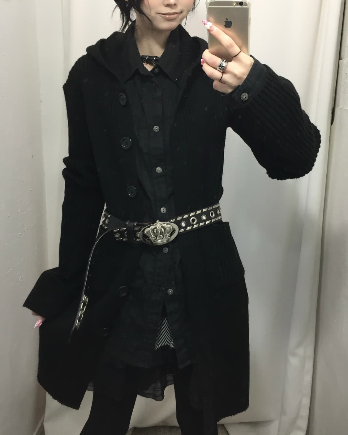 블랙 니트 가디건 코디🐺 상품이미지3